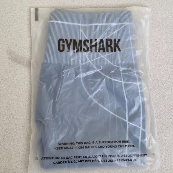 Gymshark Apex Seamless Leggings Womens Medium Blue Gray High Waist Workout Yoga - Picture 2 of 6